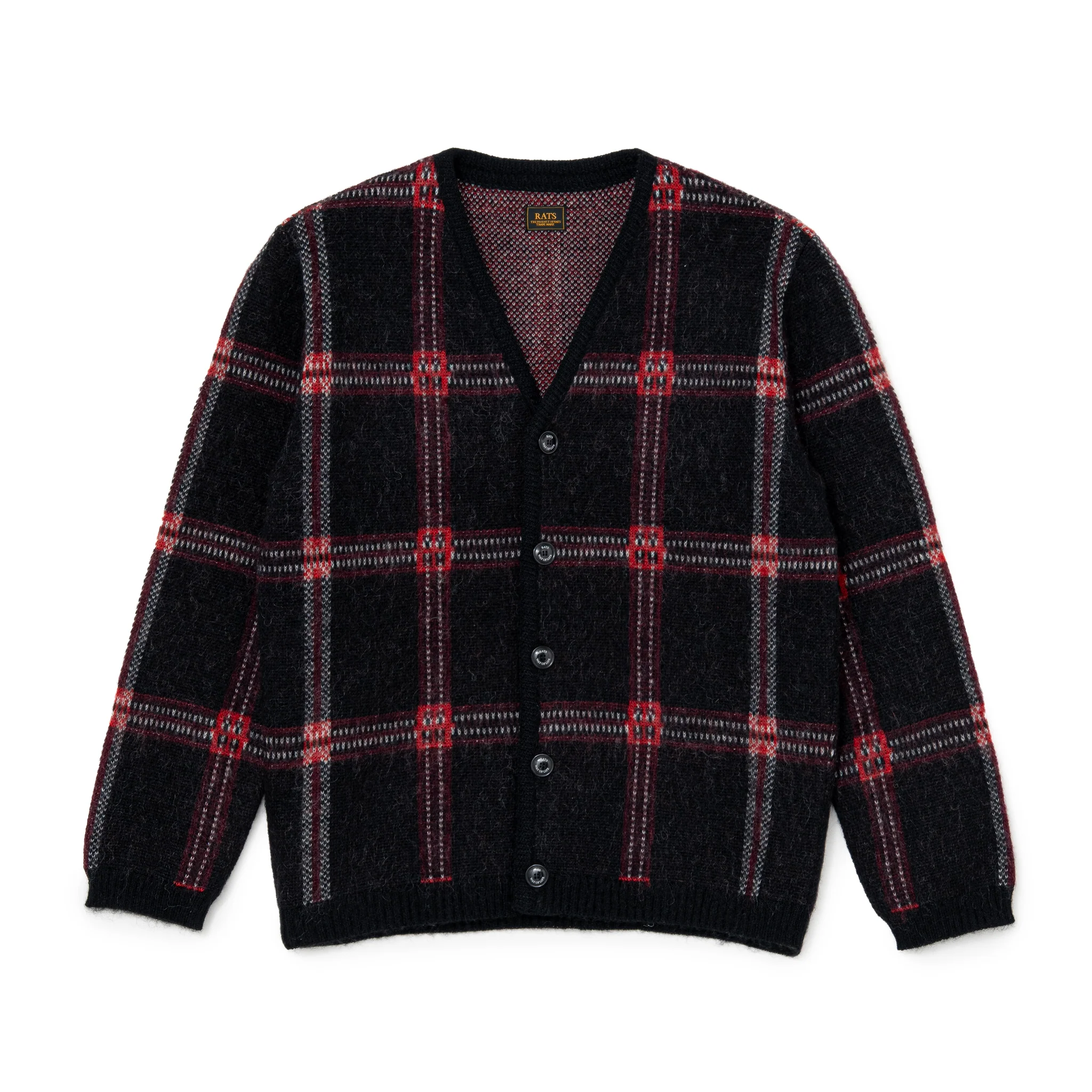 MOHAIR CHECK CARDIGAN